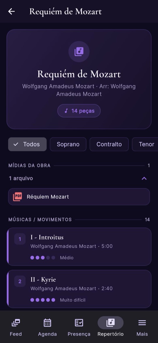 Detalhe da obra com partitura e movimentos